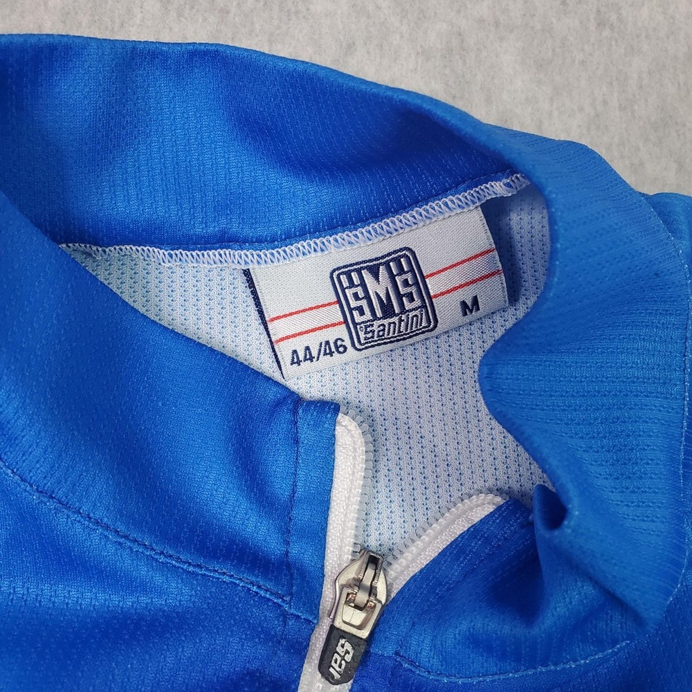 Santini Cycling Jersey Mens Medium Blue 88 Giro D'Italia Full Zip Pockets Bike - Picture 10 of 13